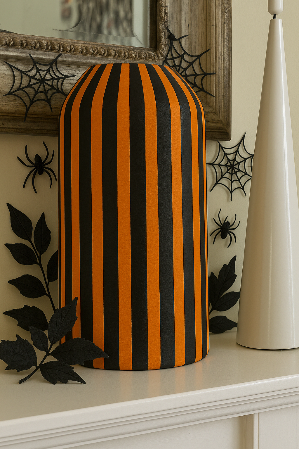 Halloween Striped Vase