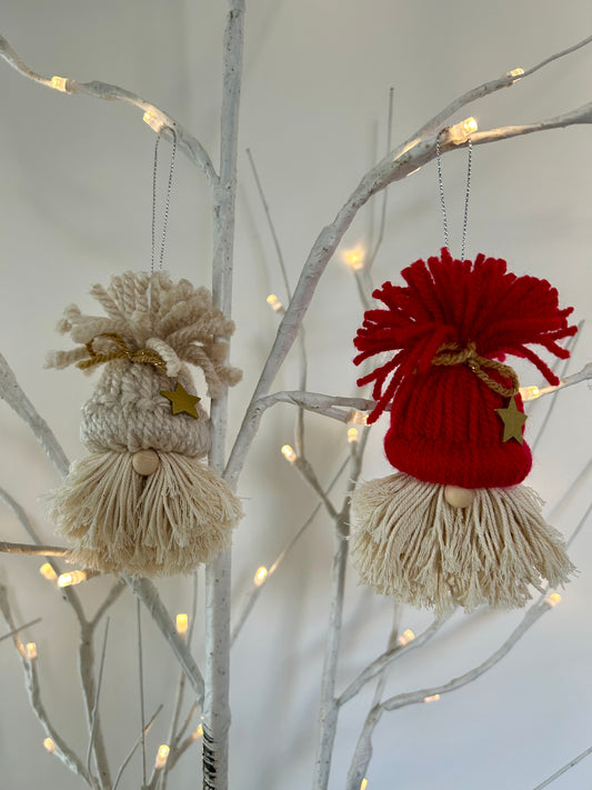 Handmade Scandinavian Gnome Christmas Decorations