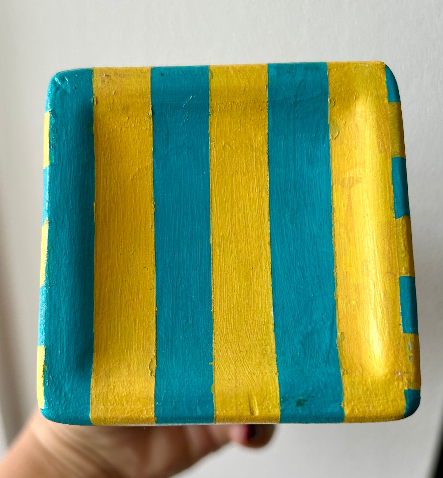 Handpainted Lemon Stripe Vase