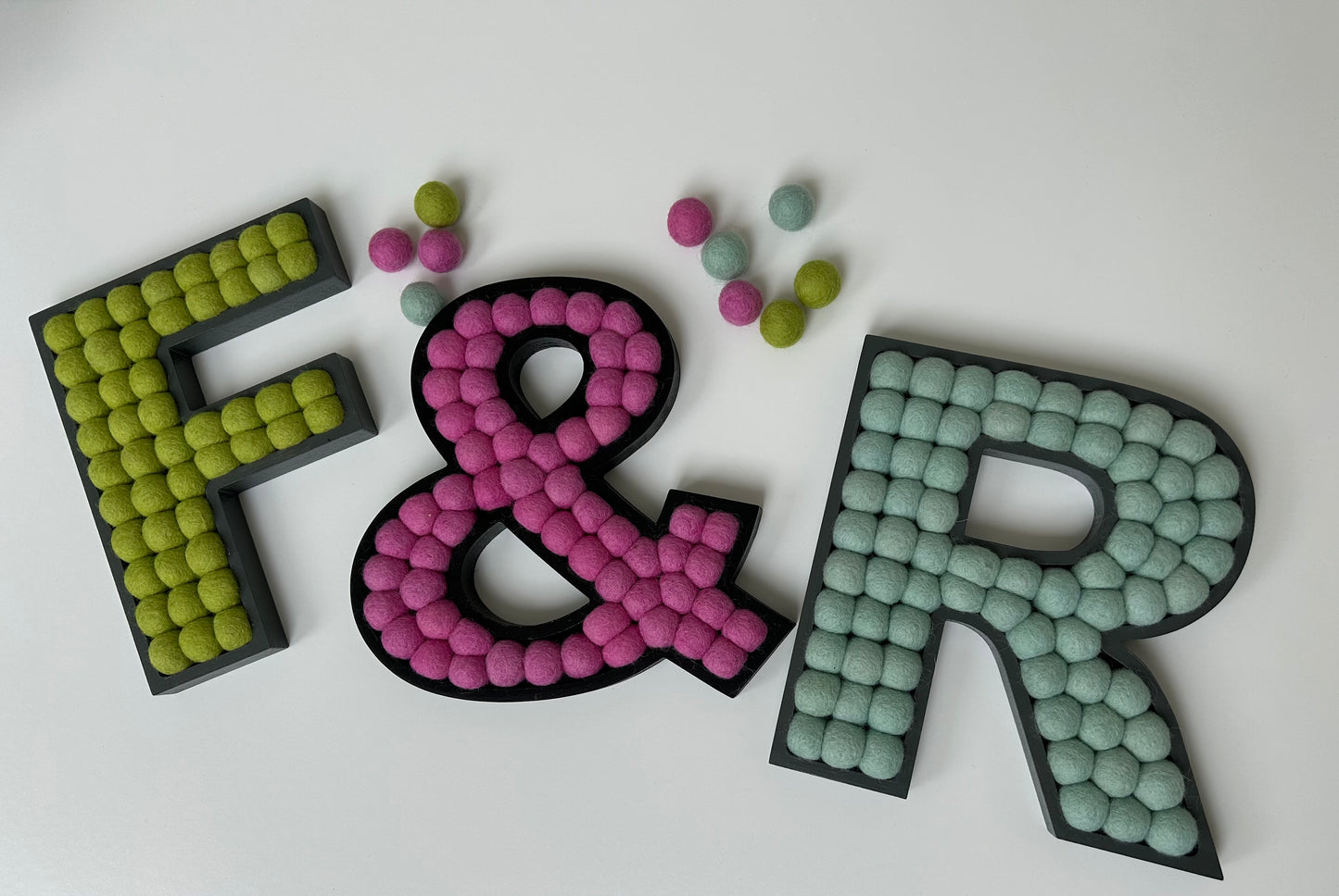 A-Z Wooden Pom Pom Letters