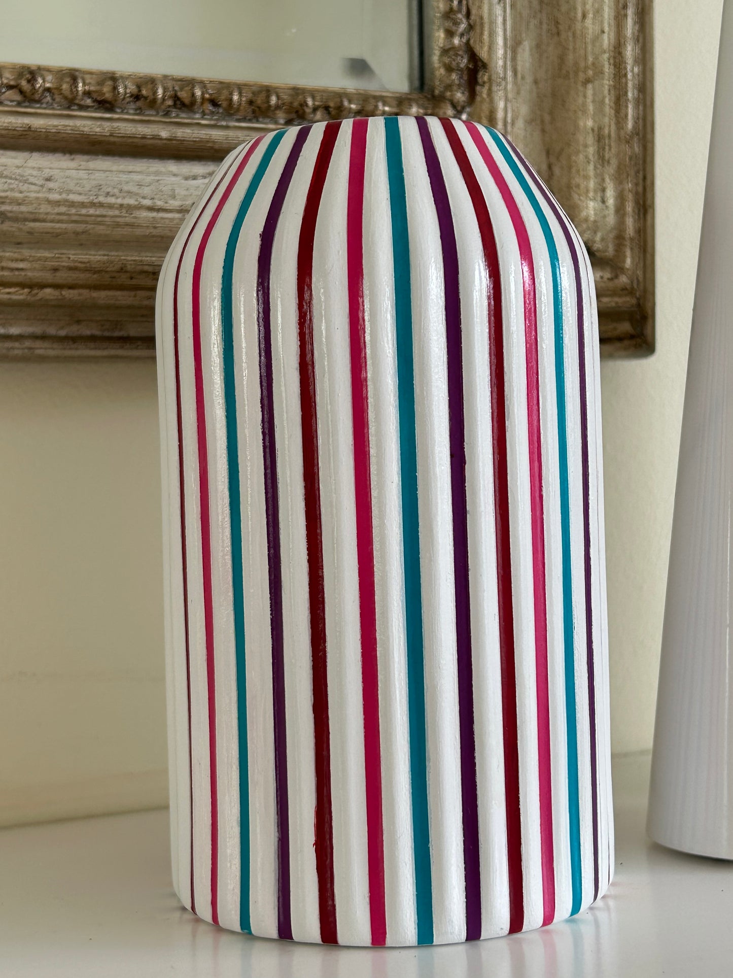 Hand Painted Striped Vase