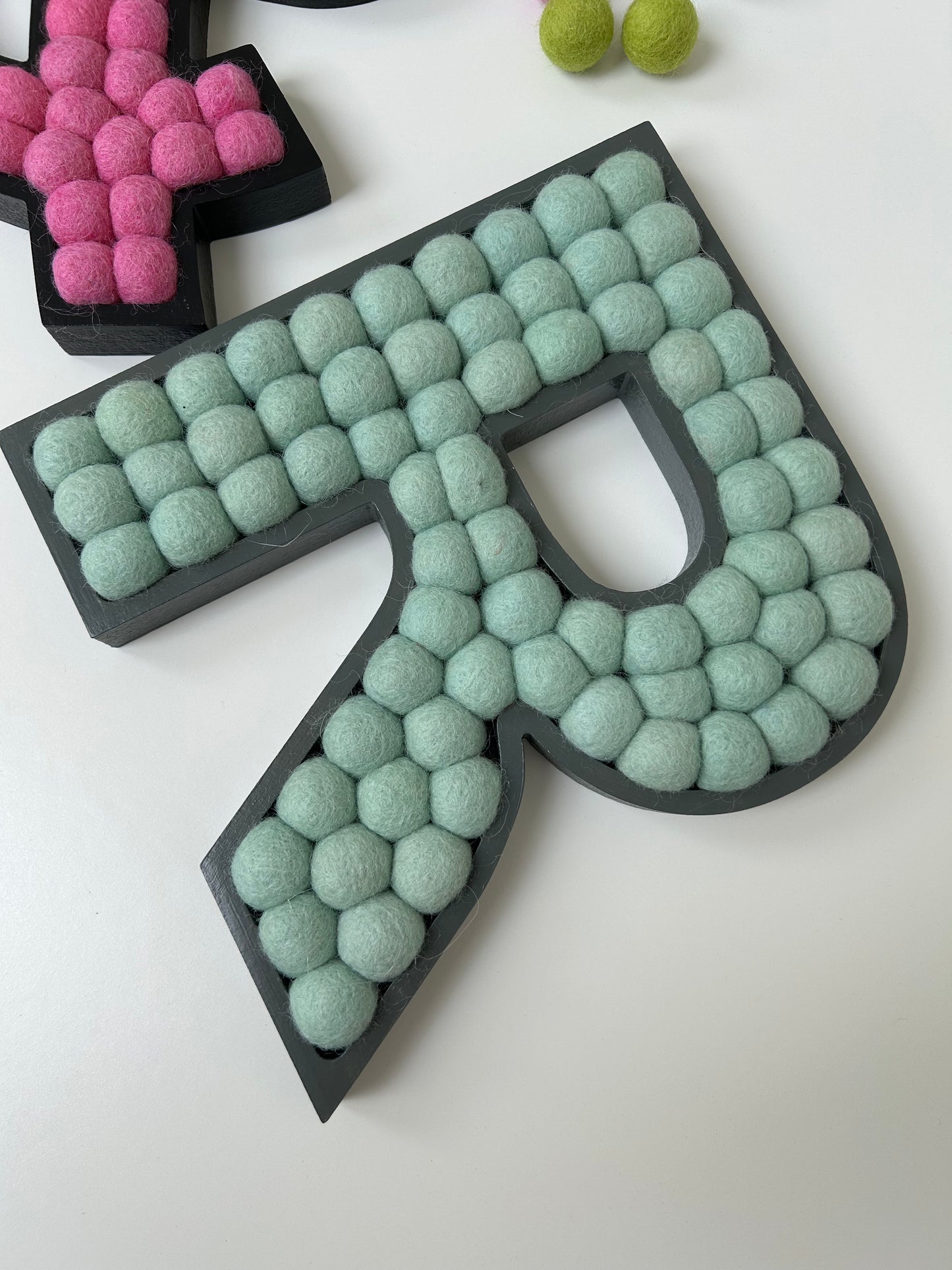 A-Z Wooden Pom Pom Letters