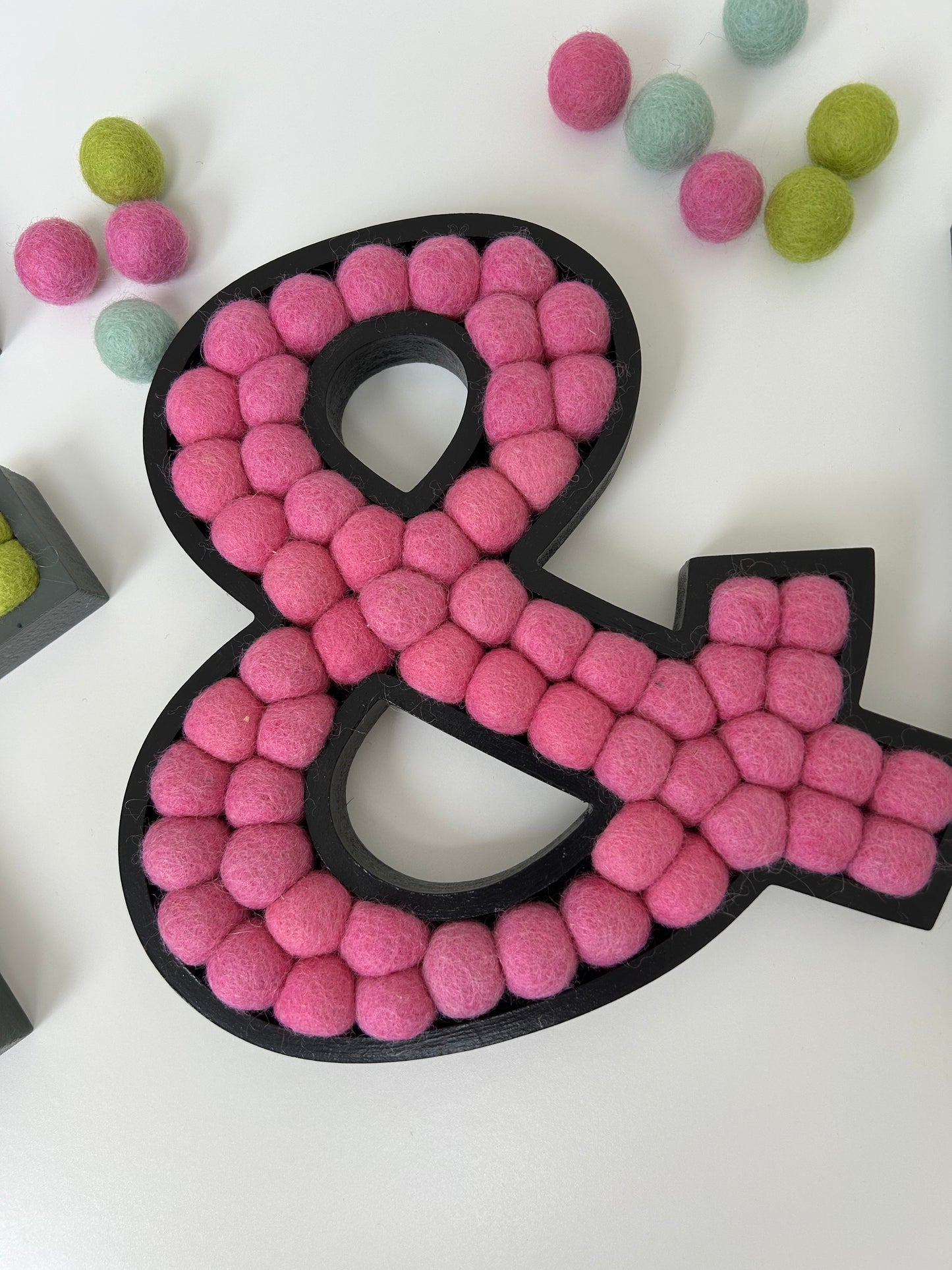 A-Z Wooden Pom Pom Letters