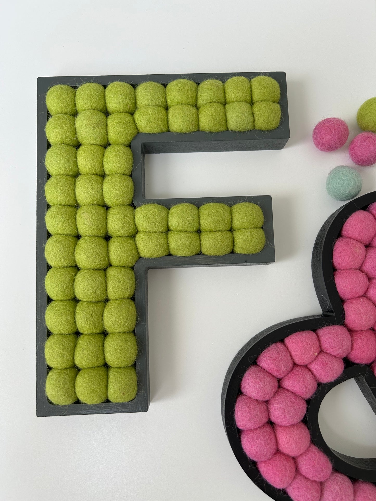 A-Z Wooden Pom Pom Letters