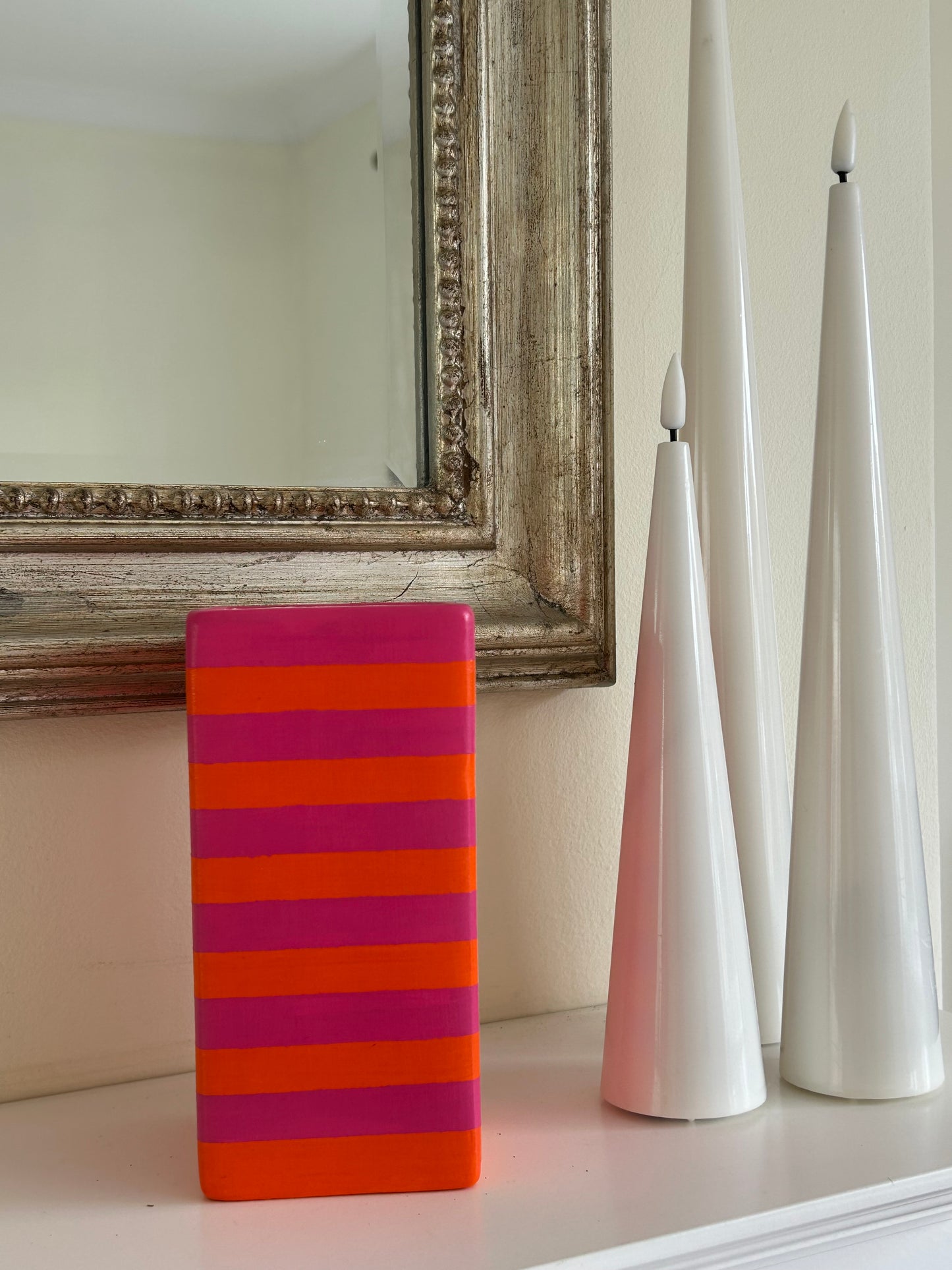 Hand Painted Vase - Pink & Orange
