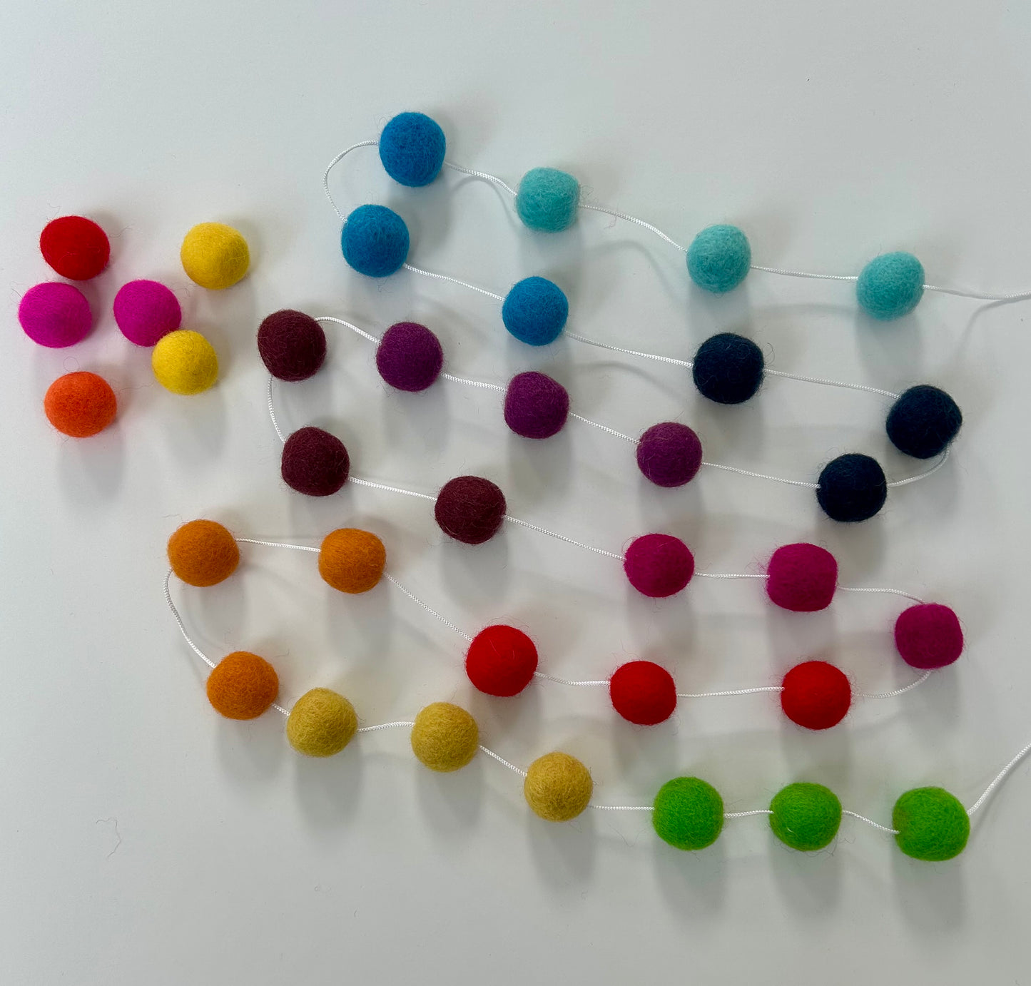 Rainbow Felt Pom Pom Garland