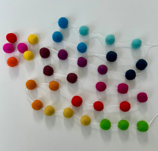 Rainbow Felt Pom Pom Garland